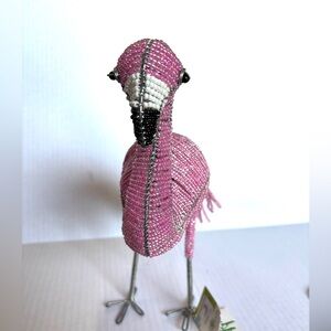 New pink flamingo made of beads on wire beadworx